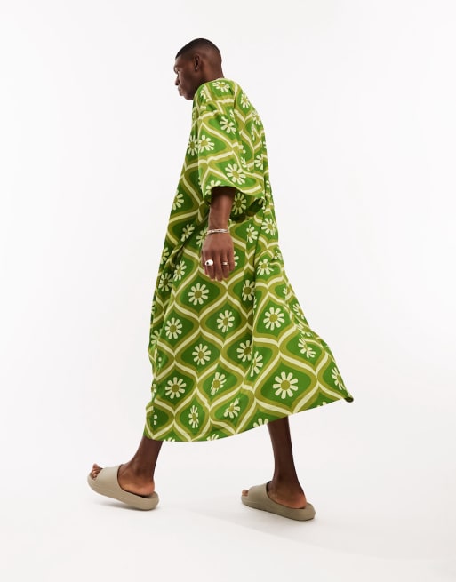 ASOS DESIGN – Zielony zestaw w mozaikowy wzór