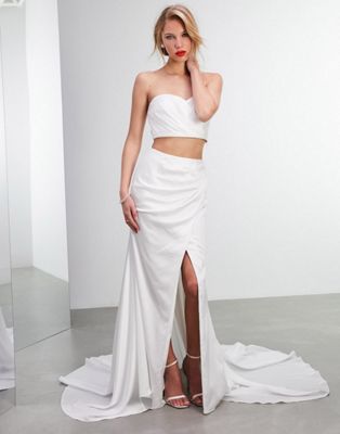 ASOS EDITION bridal bandeau top in ivory