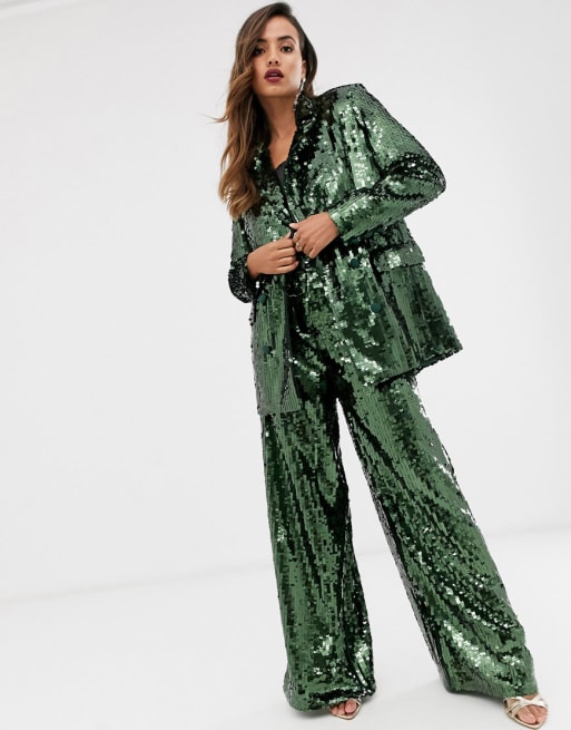 Sequined pantsuit sale