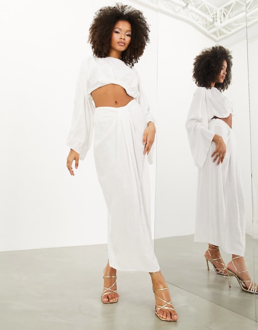 Crop top and long skirt clearance online