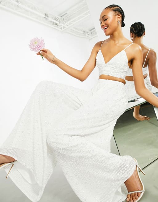 Asos sequin shop cami wedding dress