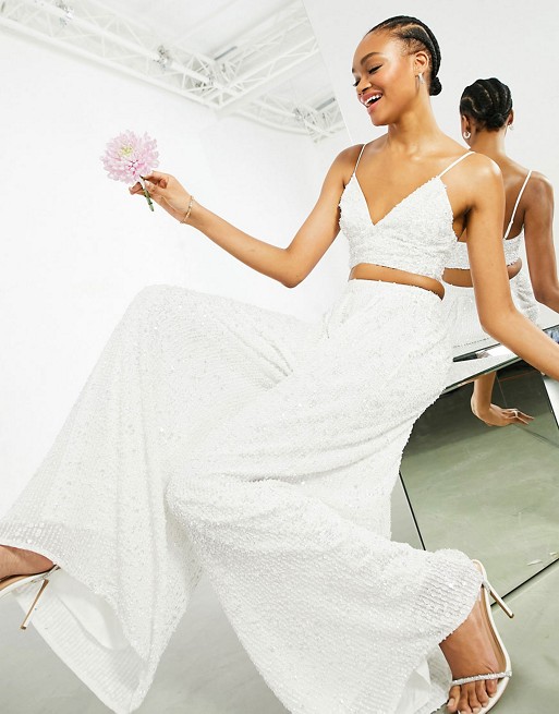 ASOS EDITION embellished bridal set with trousers or full skirt