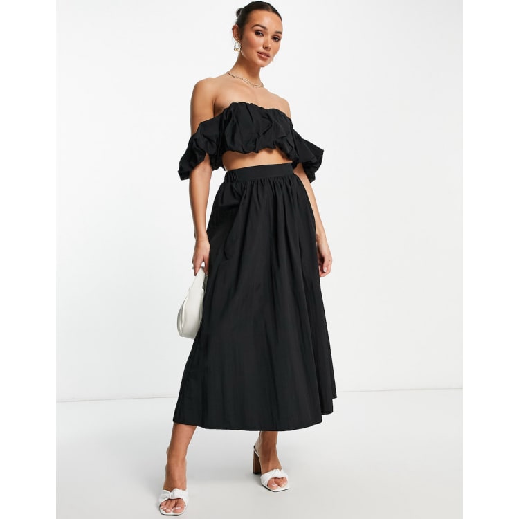 Jupe pour Femmes Tempérament Taille Haute Double Couche Ourlet à Volants Dos Jupe réglable Mode coréenne Jupes décontractées-Noir-XXL
