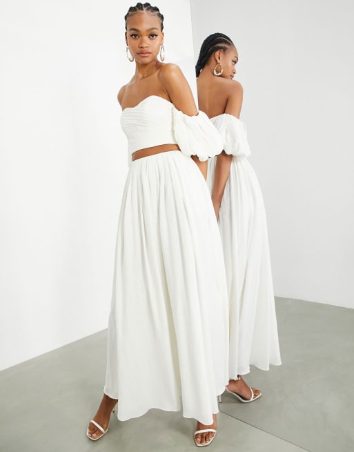 Asos pleated maxi skirt sale