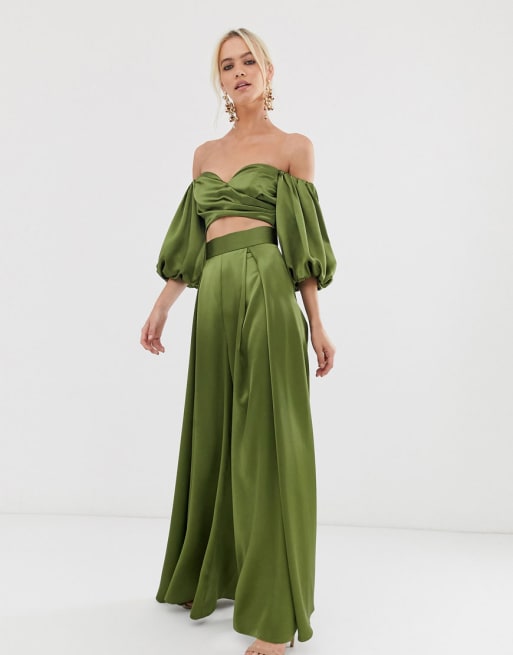 Wide leg trousers deals and crop top