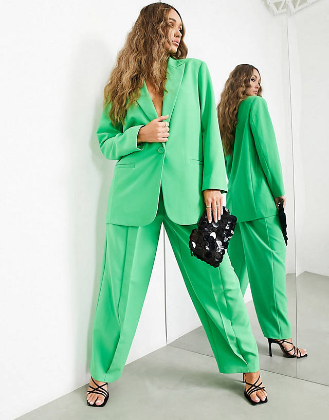 ASOS EDITION - oversized blazer & wide leg trouser in bright green - mgreen