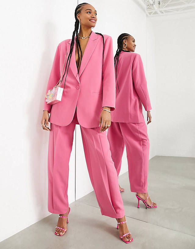 ASOS EDITION - oversized blazer & wide leg trouser in pink - pink
