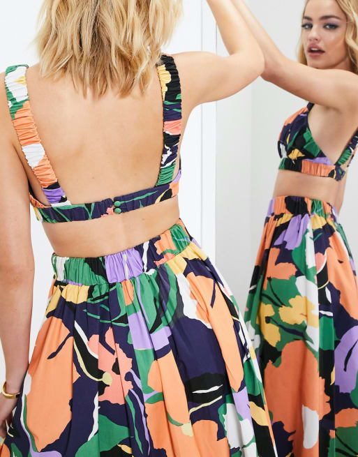 ASOS EDITION - Set van top en rok met Hot House print in multi