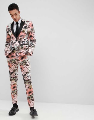 pink floral tuxedo