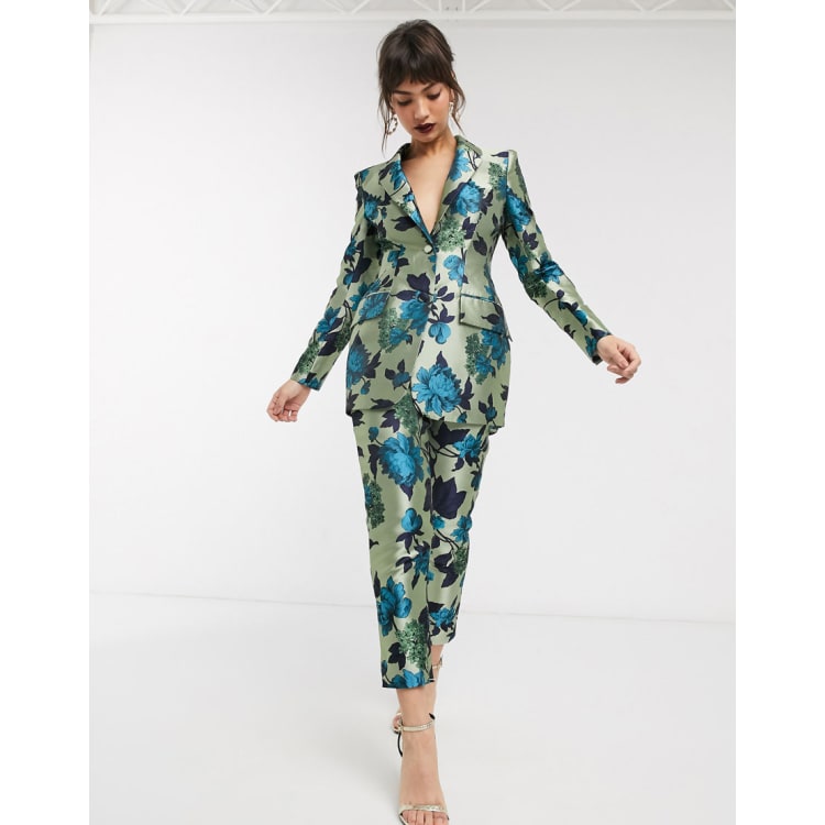 Jacquard Floral Suit, Winter Fall look