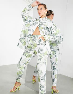 ASOS EDITION - Surchemise oversize et pantalon fuselé à imprimé floral