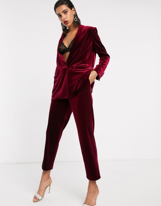 Velvet Jacket Pants Set Women  Gold Velvet Suit Jacket Female