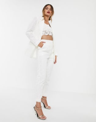 white lace suits