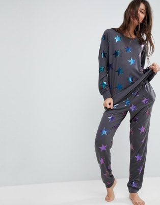 star print jogger set