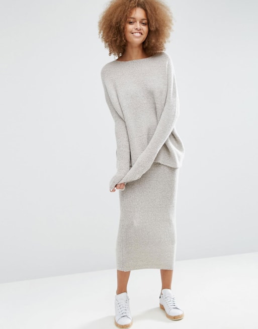 Knitted midi skirt sales and jumper