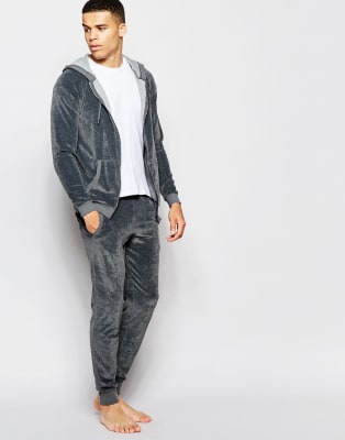 mens velour lounge set
