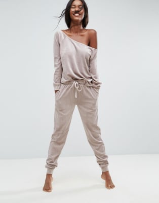 off shoulder lounge jumpsuit