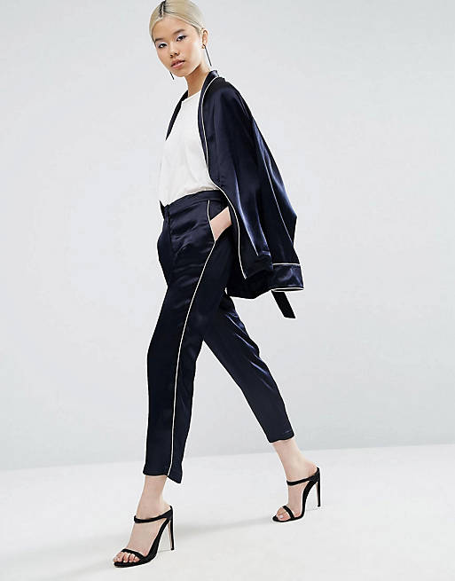 ASOS Lux Pyjama Suit with Piping Detail