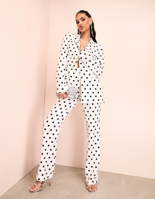 Asos Luxe Co Ord Tailored Suit In Spot Print Asos