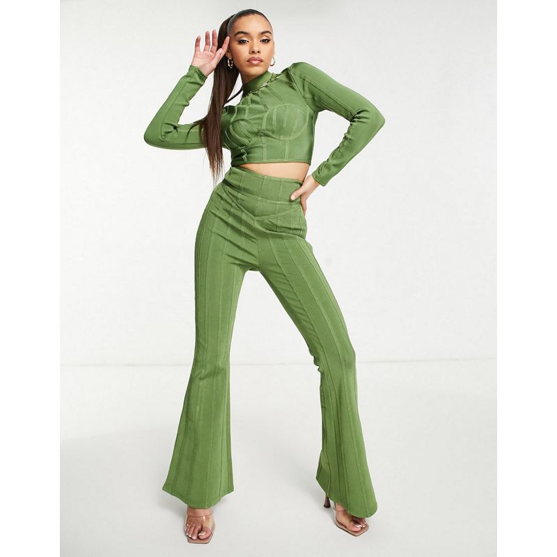 Pantaloni e leggings Donna LUXE - Coordinato fasciante color oliva
