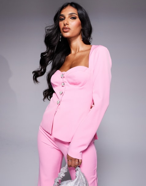 ASOS LUXE - Coordinato rosa sartoriale con scollo a cuore - view 1