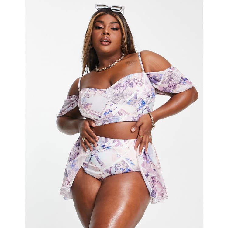 Crop top bathing on sale suit plus size