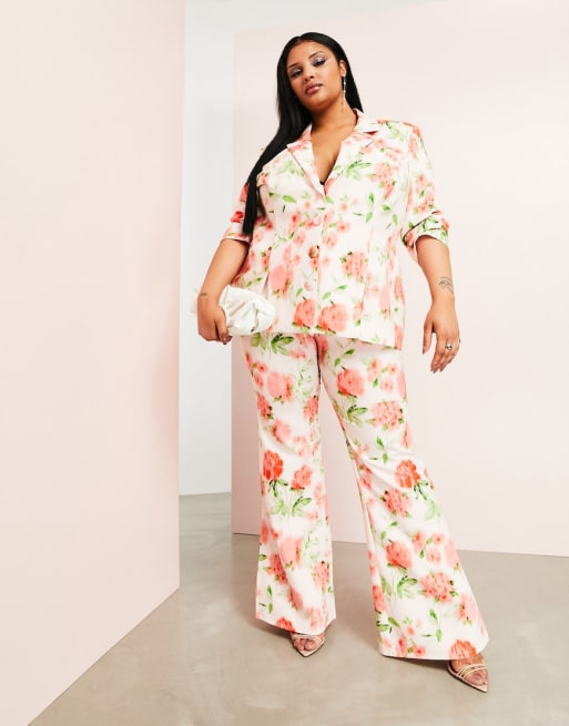 Floral print pant suit sale