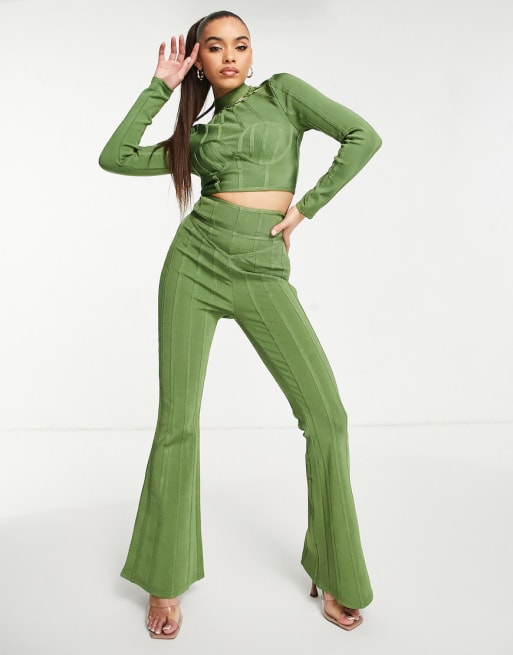 ASOS LUXE - Ensemble façon bandage - Olive
