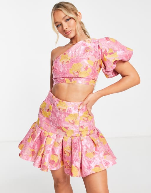 ASOS LUXE – Jacquard-Set in Rosa