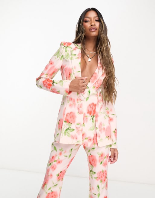 Floral print pant suit sale