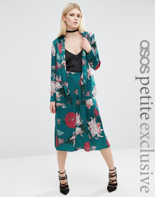 ASOS PETITE Satin Japanese Floral Print 