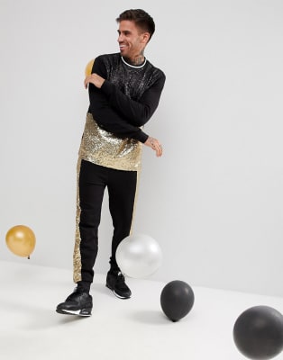 black sequin tracksuit