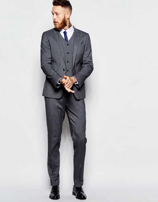 ASOS Skinny Suit With Stretch In Charcoal