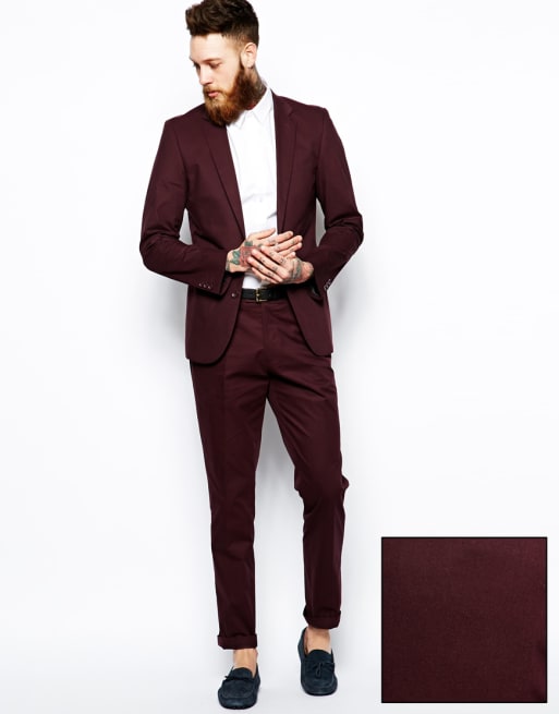 Asos sale burgundy suit