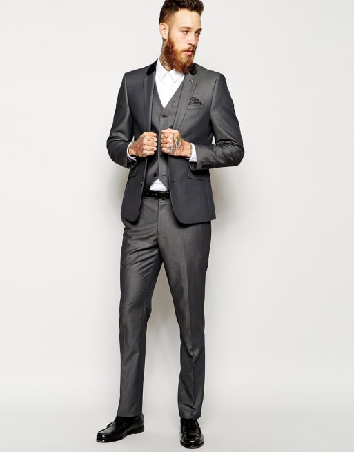 ASOS Slim Fit Suit In Charcoal Tonic