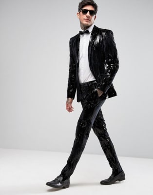 asos sequin tux dress