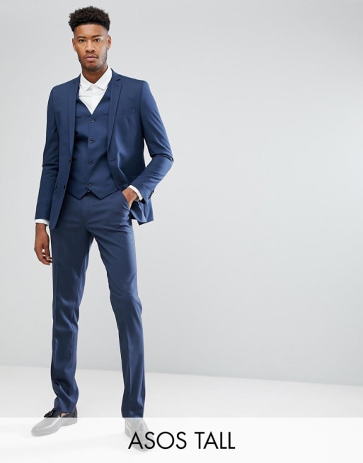 ASOS TALL Slim Suit In Mid Blue ASOS