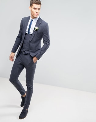 blue skinny suit