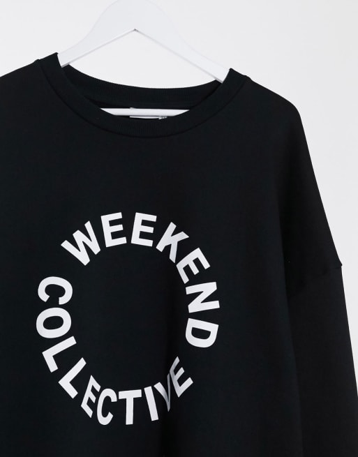 ASOS Weekend Collective Curve oversized co-ord with logo in black