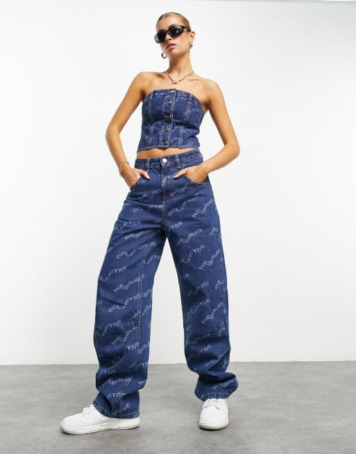 ASOS Weekend Collective laser print denim set