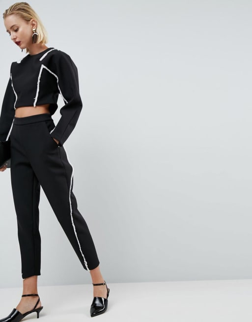 ASOS WHITE – Set med topp och byxor