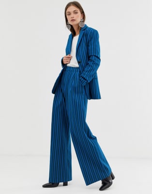 ASOS WHITE tonal stripe blazer and trousers