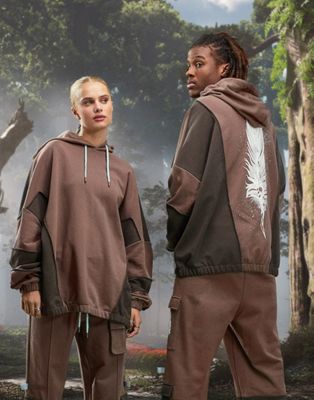 ASOS X Horizon Forbidden West unisex co-ord oversized hoodie in brown