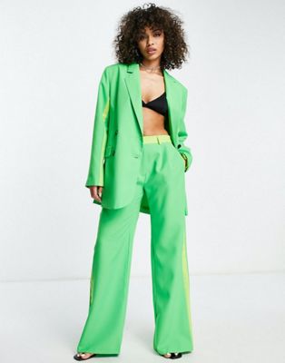 ASYOU wide leg tailored trouser in green