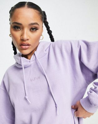 ASYOU co-ord branded oversized hoodie in washed lilac