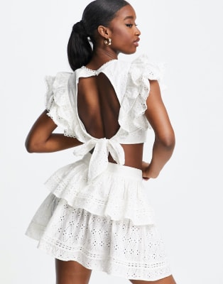ASYOU broderie co-ord in white