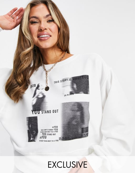 ASYOU co-ord in white with polaroid graphic