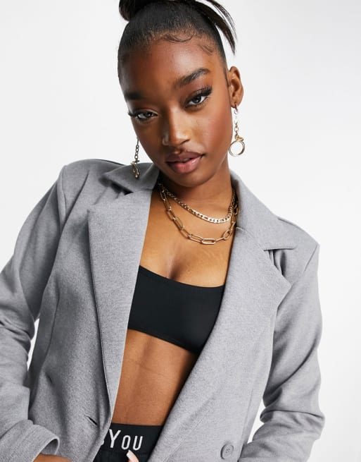 ASYOU cropped co-ord in grey marl