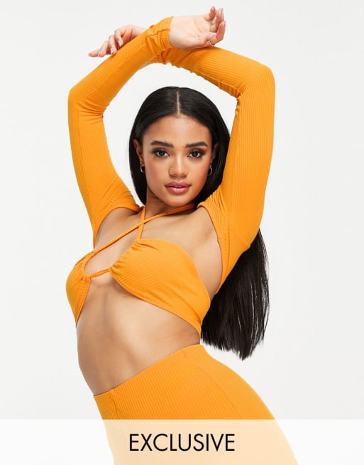 ASYOU - Cropped sæt i orange