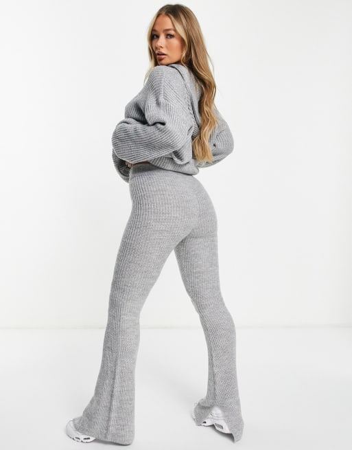 ASYOU knit hoodie set in gray ASOS